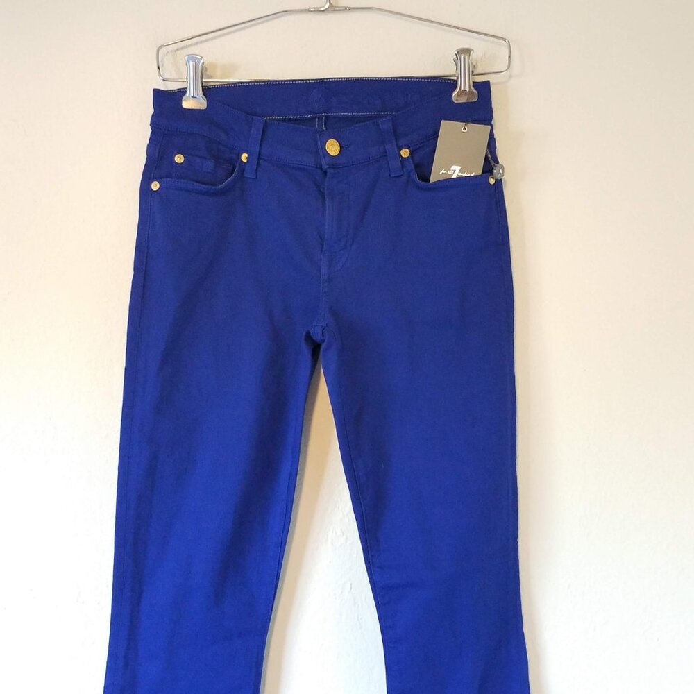 7 for All Mankind Jeans Women's 27 The Skinny Slim Illusion Blue AU0150181A NWT - Picture 3 of 12